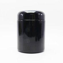 250ml dark violet wide mouth cream glass jar black cream glass jar with black plastic lid VJ-62S
